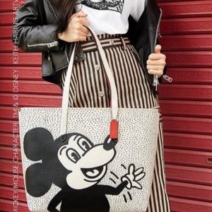 COACH (Disney/Keith Haring Series)-NWT Large Leather Mickey Tote